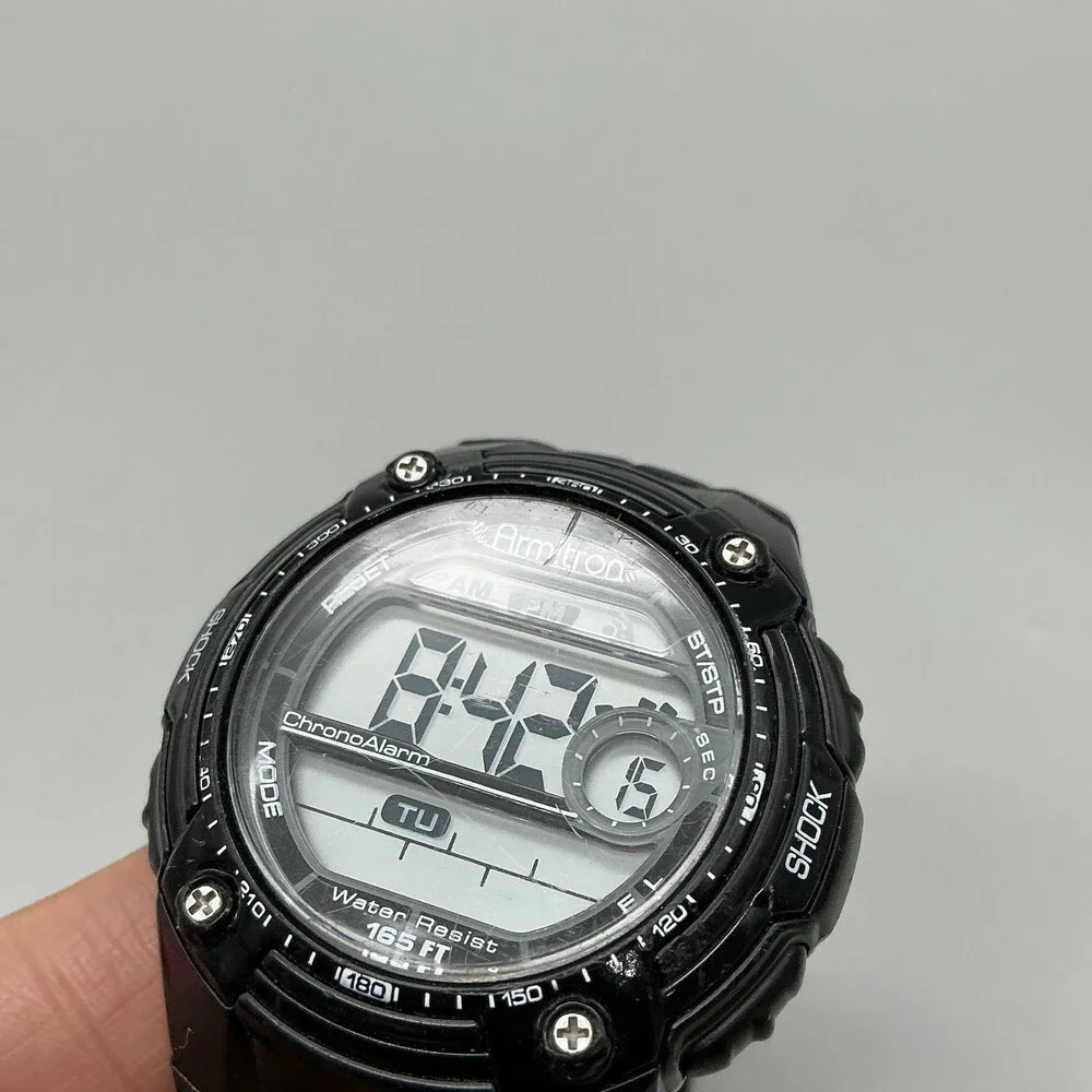 Armitron All-Sport 40/8322 Mens Watch 45mm Digital Black Chrono Alarm Day Date